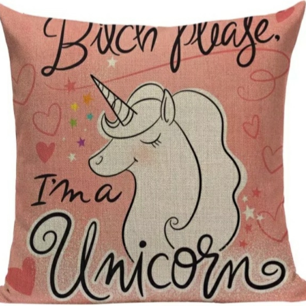 *2for$30* Square Home Decor Couch Sofa B!tch Cushion Unicorn